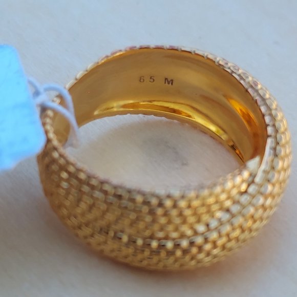 MONICA VINADER Gold Twisted Ring with Unique Design and Textured Finish - Picture 2 of 3